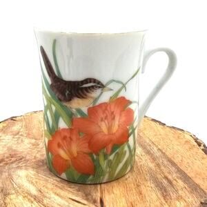 Vintage Otagirl Japan Gibson Greeting Cards Coffee/Tea Cup Sparrow on Lily